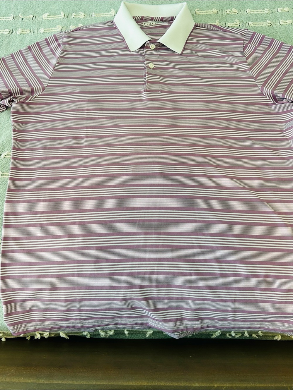 Bonobos Pink Striped Polo with White Contrast Collar